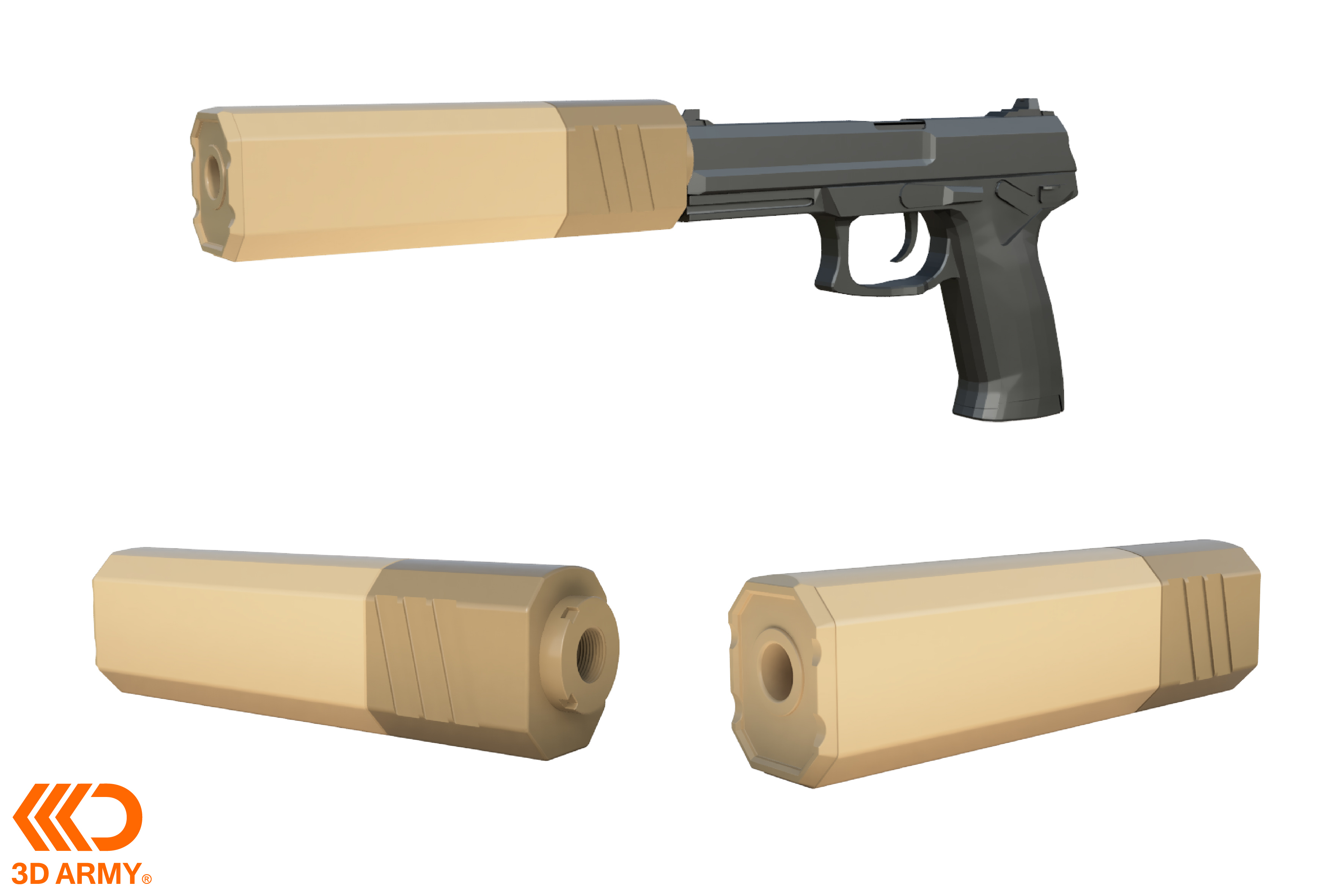 STL file AIRSOFT - SUPRESSOR 25 | MK 23 OSPREY 🔫 ・3D printing model to ...